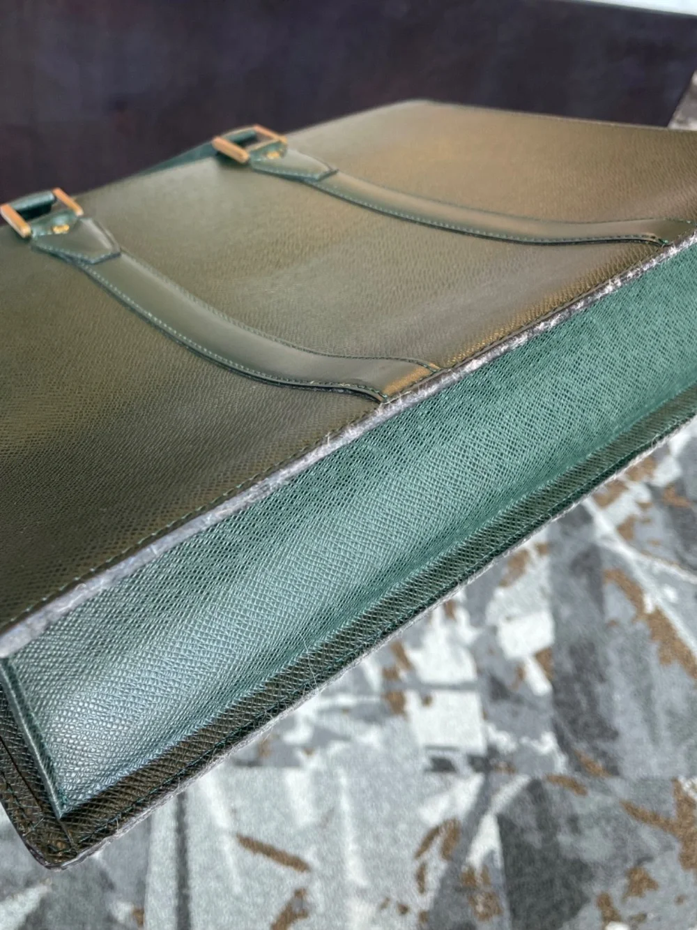 Louis Vuitton Green Taiga Leather Porte Documents Rozan Briefcase